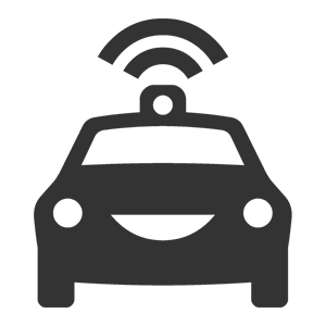 car with a wi-fi signal coming from top